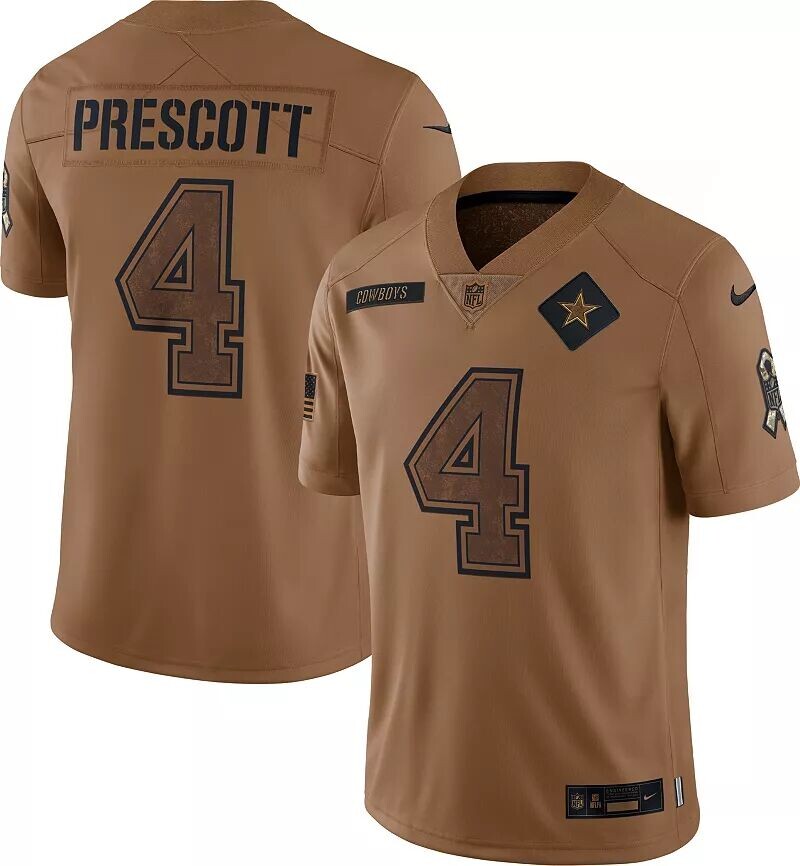 

Мужское джерси Nike Dallas Cowboys Dak Prescott #4 2023 Salute to Service Limited