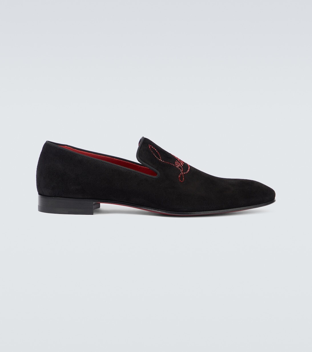 

Замшевые лоферы темно-синего цвета Dandelion Christian Louboutin, черный