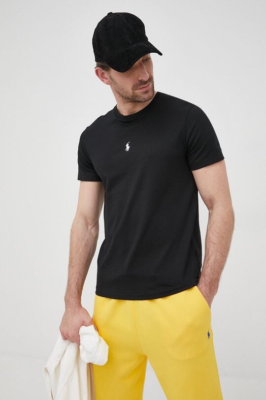 

Хлопковая футболка 710839046001 Polo Ralph Lauren, черный