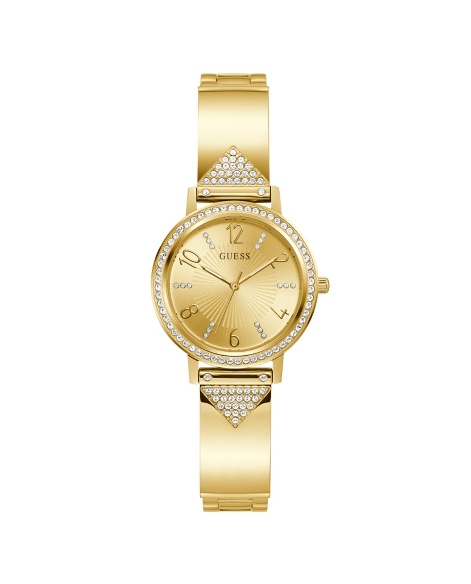 цена Женские часы Tri luxe GW0474L2 со стальным и блестящим золотым ремешком Guess, золотой