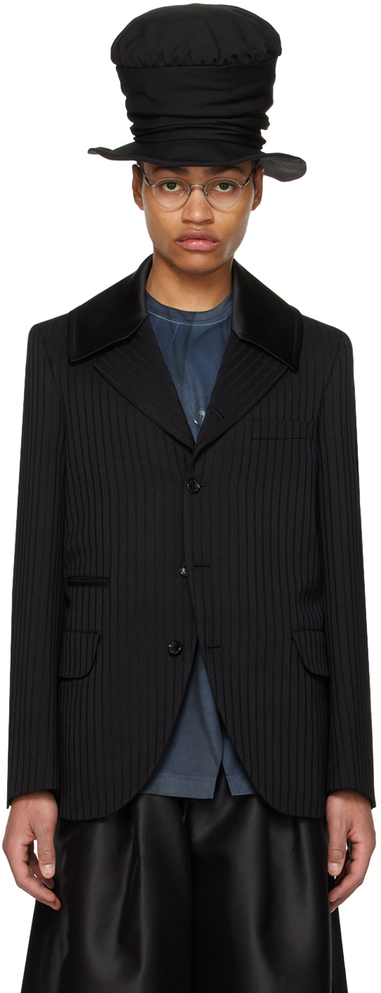 Черный полосатый пиджак Comme Des Garcons