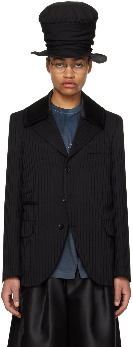 

Черный полосатый пиджак Comme Des Garcons