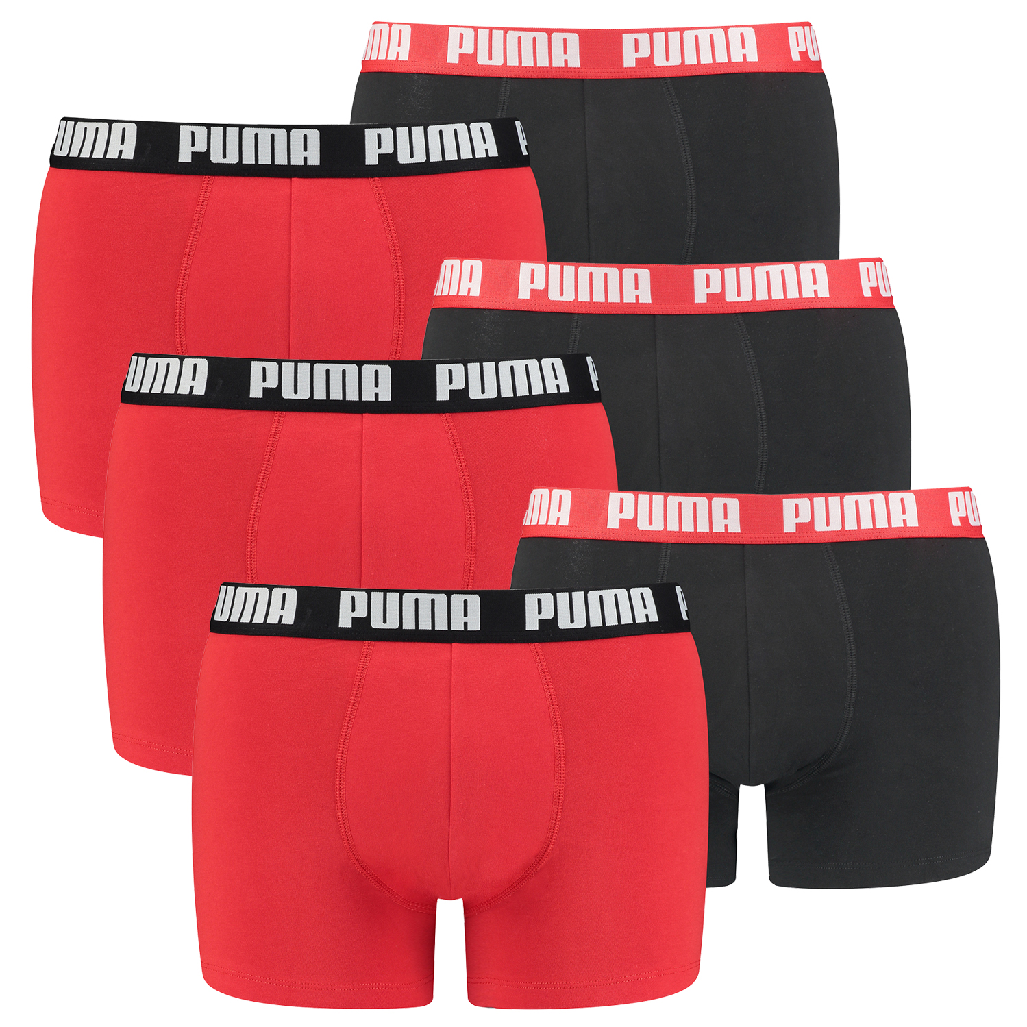 Боксеры Puma Boxershorts PUMA BASIC BOXER 6P, цвет 786 - Red / Black
