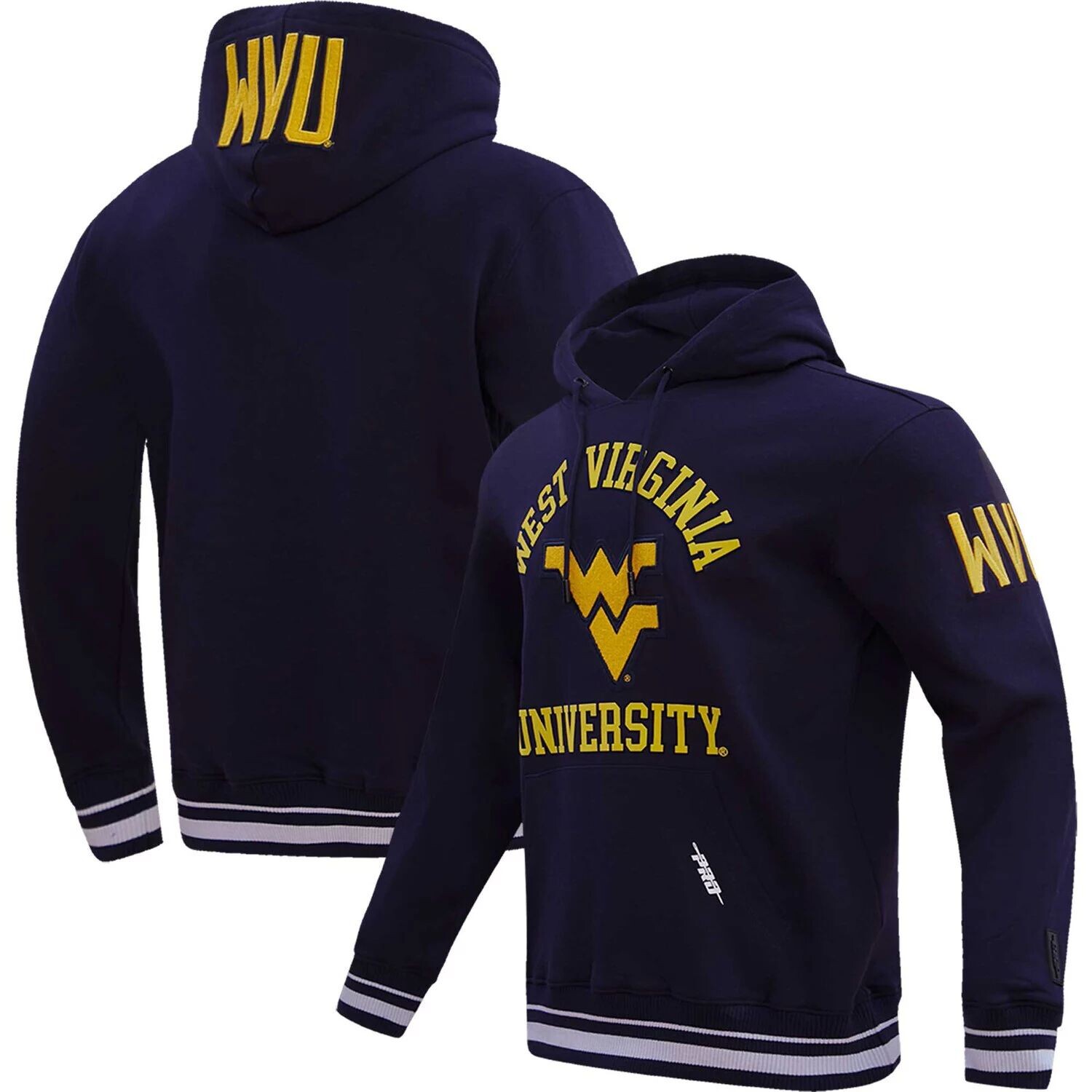 

Мужской классический темно-синий пуловер с капюшоном и логотипом Pro Standard West Virginia Mountaineers