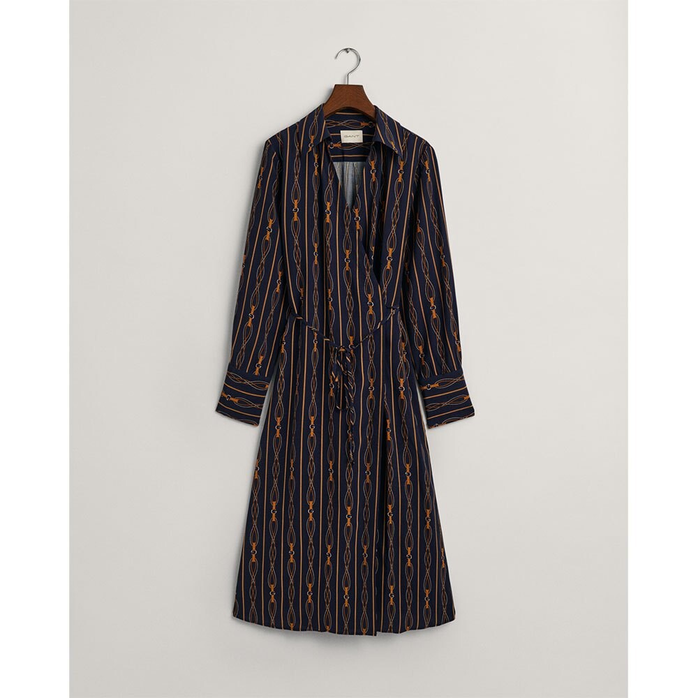 

Длинное платье Gant Rope Wrap Long Sleeve, синий