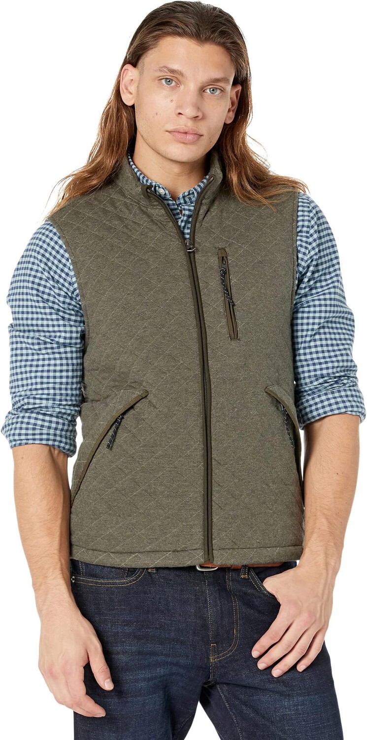 

Эпический стеганый флисовый жилет Faherty, цвет Olive Melange