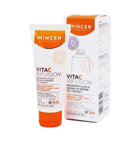 Осветляющая кремовая маска для лица № 615, 75 мл Mincer Pharma, Vita C Infusion