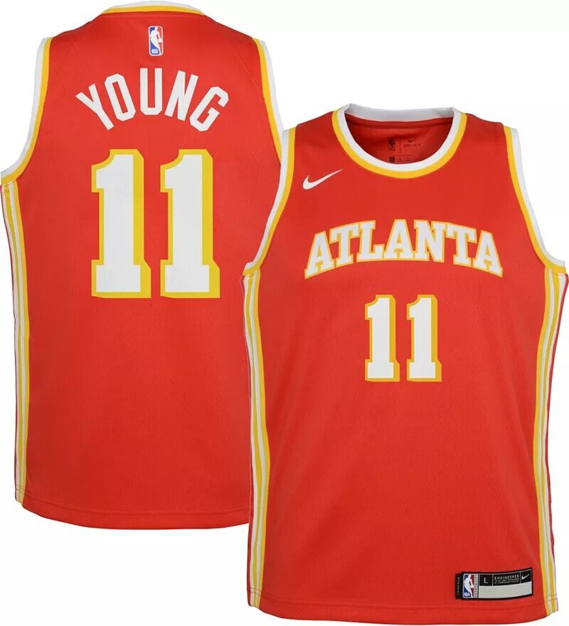 

Красная майка Nike Youth Atlanta Hawks Trae Young #11 Dri-FIT Swingman