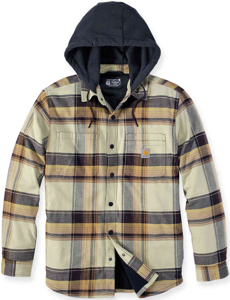 Фланелевая рубашка Rugged Flex с капюшоном Carhartt, темно коричневый цена и фото