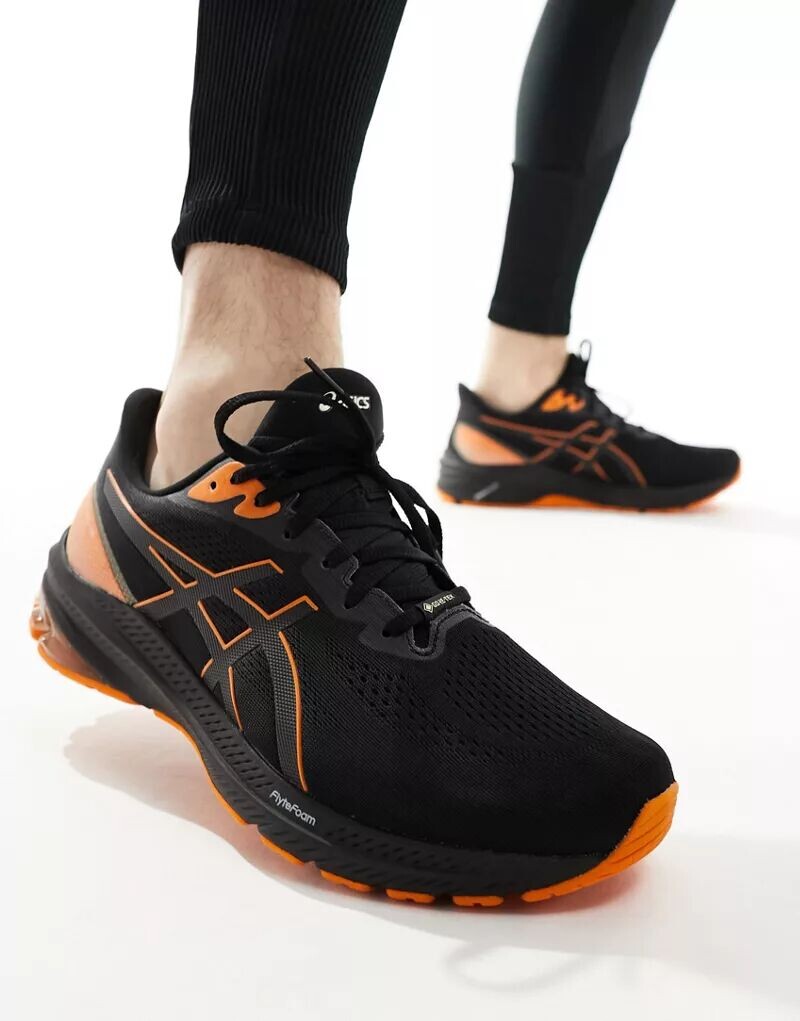 

Черно-оранжевые стабилизирующие беговые кроссовки Asics GT-1000 12 GTX