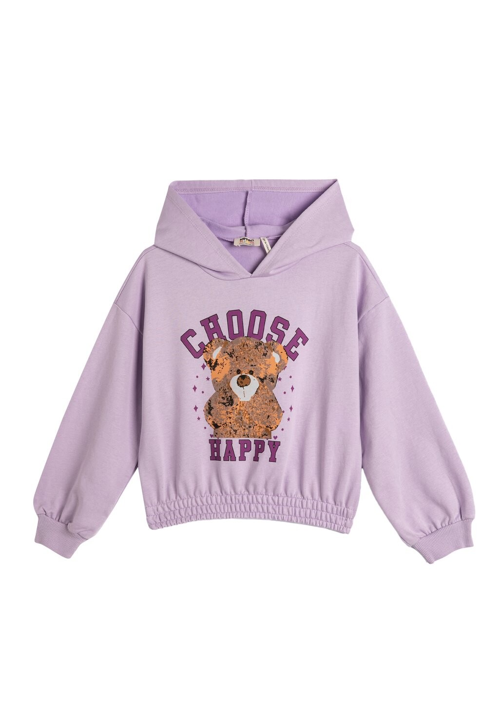 

Толстовка TEDDY BEAR PRINTED WAIST AND CUFFS ELASTIC LONG SLEEVE Koton, цвет lila