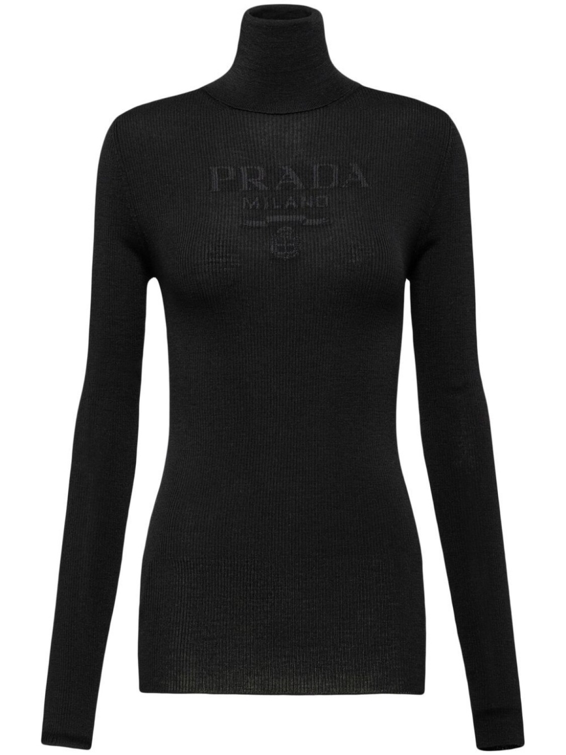 

Prada шерстяной джемпер с высоким воротником, черный