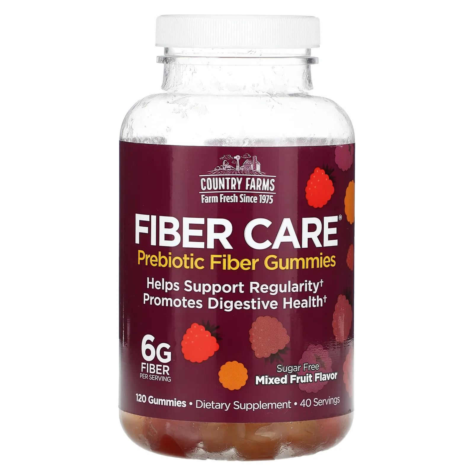 цена Country Farms Fiber Care жевательные мармеладки с пребиотической клетчаткой фруктовое ассорти 120 жевательных таблеток