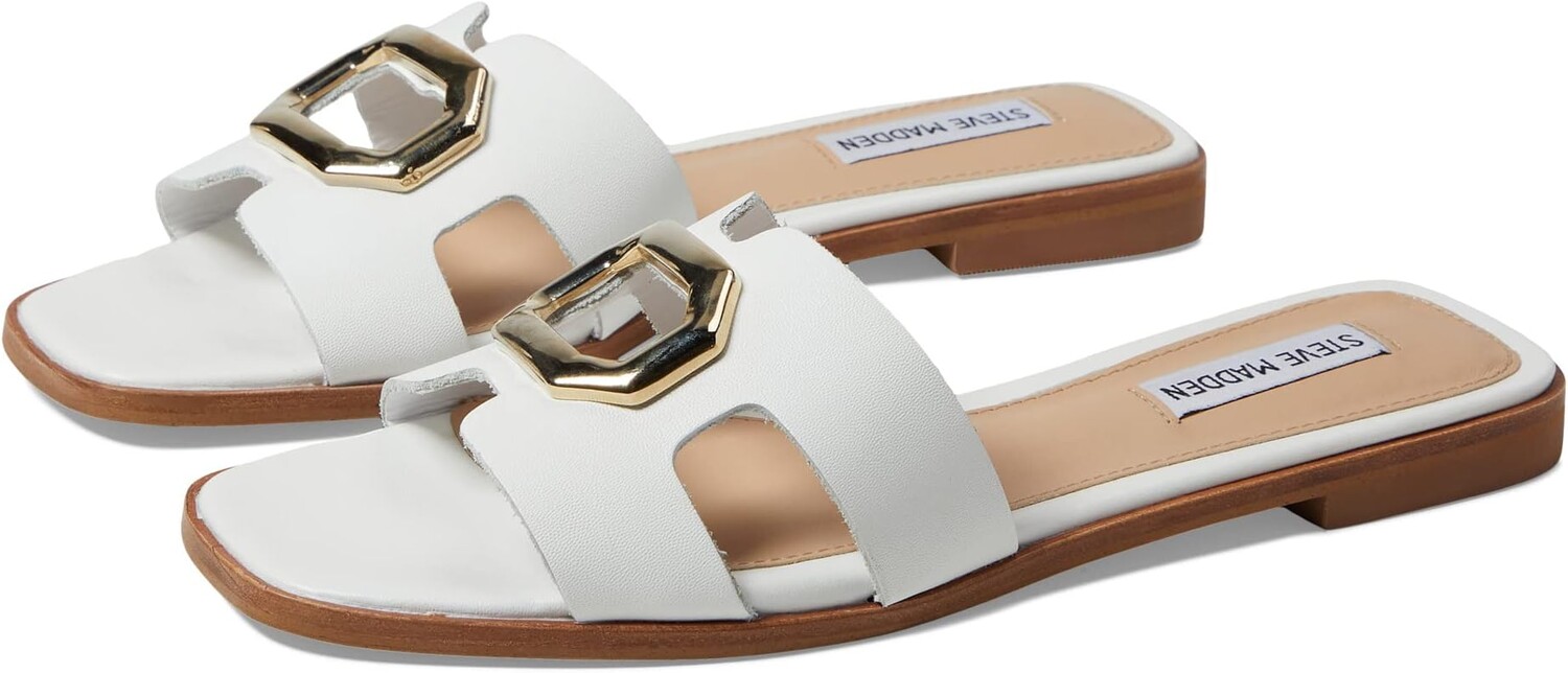 

Сандалии на плоской подошве Harlene Sandal Steve Madden, белая кожа