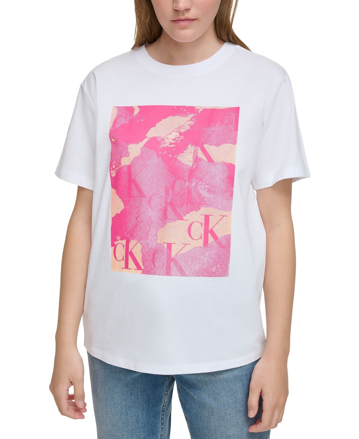 

Женская футболка с короткими рукавами и логотипом CK Torn Paper Calvin Klein Jeans