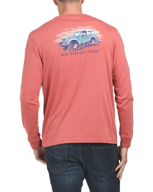 

Футболка с длинным рукавом на борту для бездорожья Southern Tide, цвет Dusty Coral