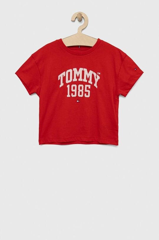 

Детская хлопковая футболка Tommy Hilfiger, красный