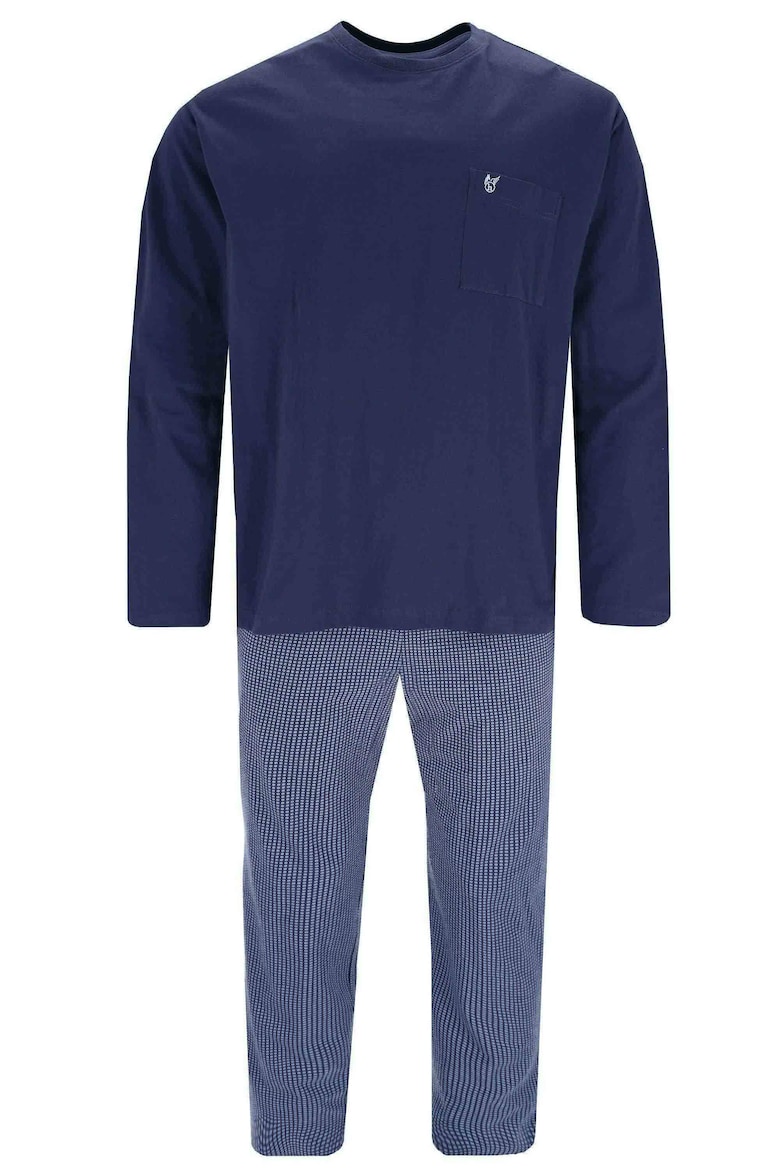 Пижама с овальным вырезом и нагрудным карманом Hajo, синий