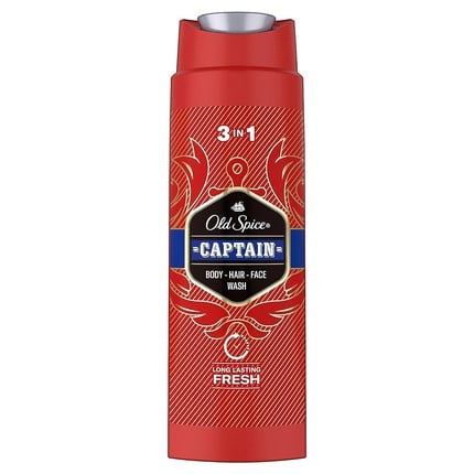 

Old Spice Captain 3-в-1 Очищающий гель и шампунь для лица, волос на теле и лице для мужчин, длительная свежесть, 250 мл