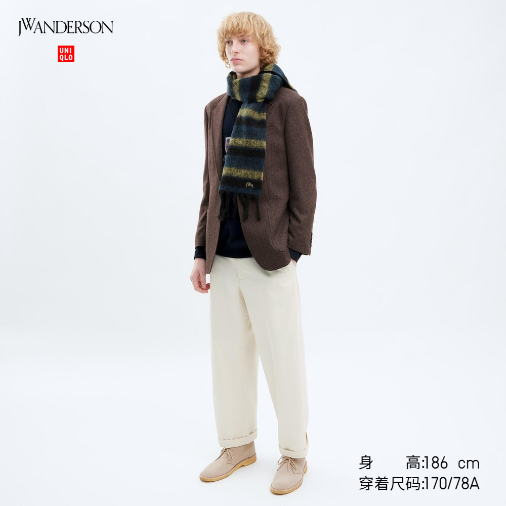 

Брюки Uniqlo JWA широкие плиссированные, светло-бежевый