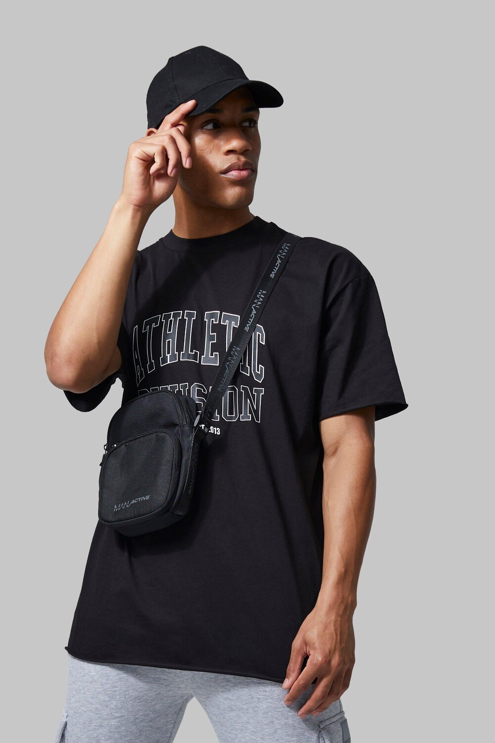 

Футболка оверсайз man active gym athletic Boohoo, черный
