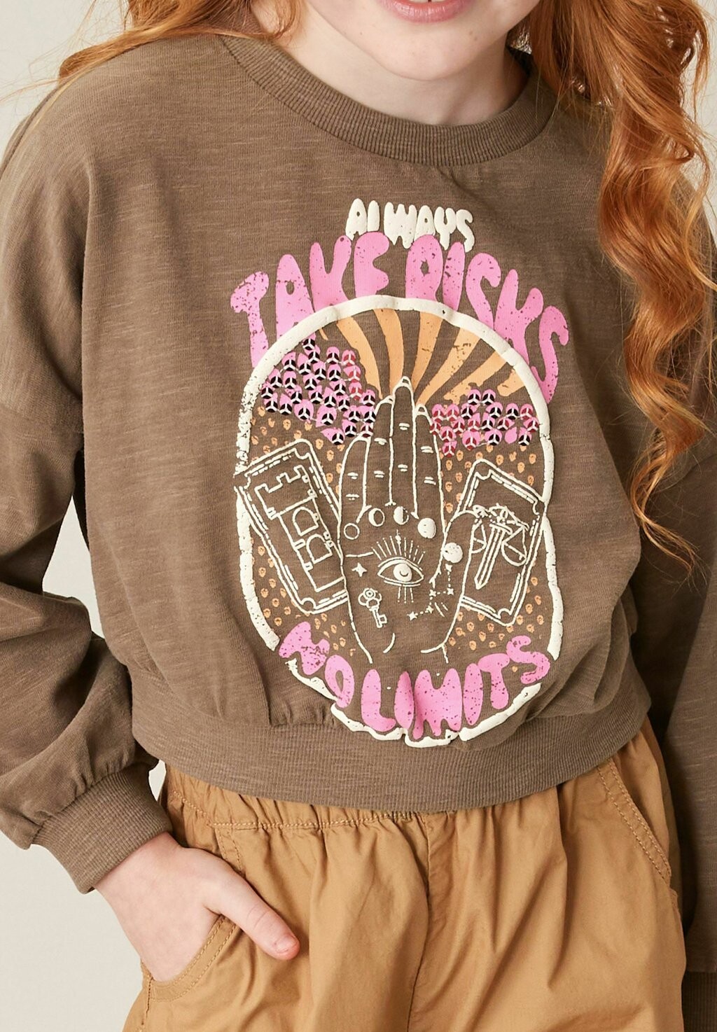 

Толстовка Long Sleeve Cuffed Graphic Next, цвет brown celestial