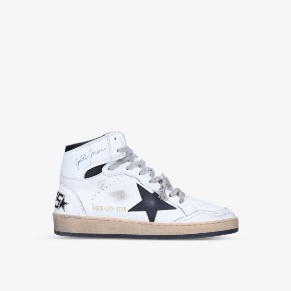 

Женские кожаные высокие кроссовки Sky Star 10283 Golden Goose, черный