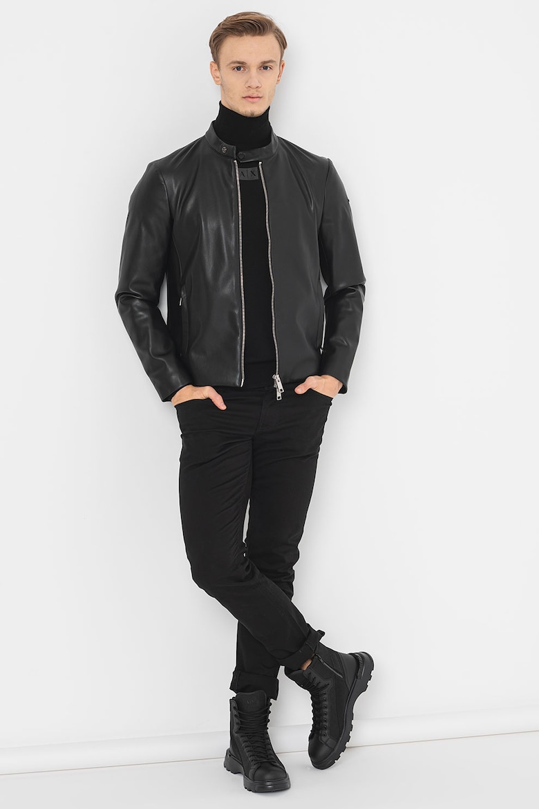 Куртка из экокожи на молнии Armani Exchange, черный
