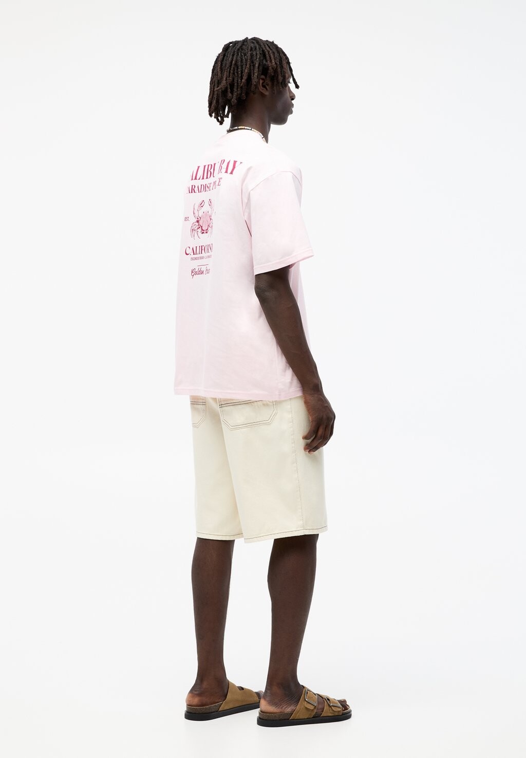 

Футболка с принтом PULL&BEAR, розовый