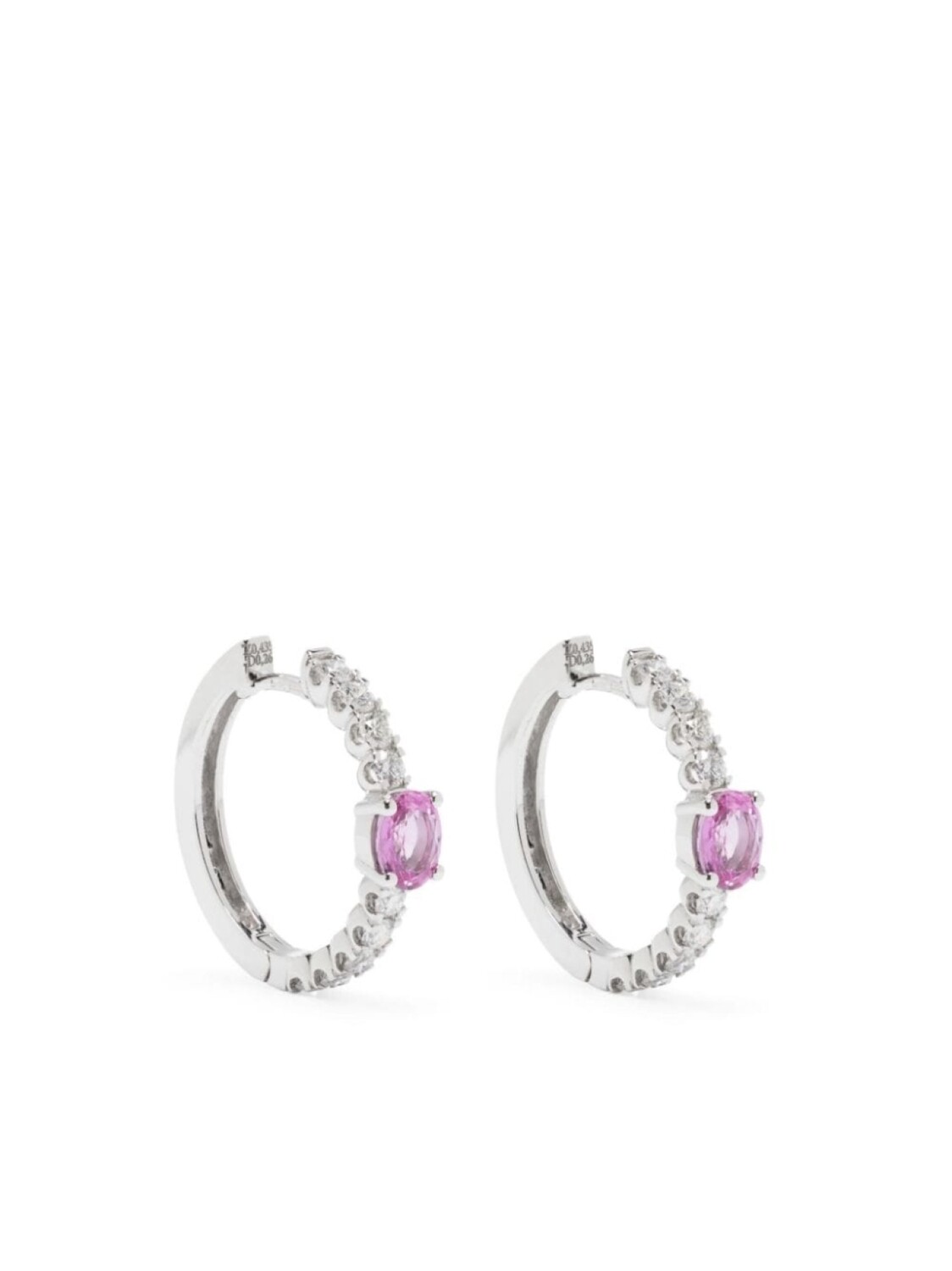 

Серьги-кольца из белого золота с сапфирами и бриллиантами ROSEKEY, серебряный