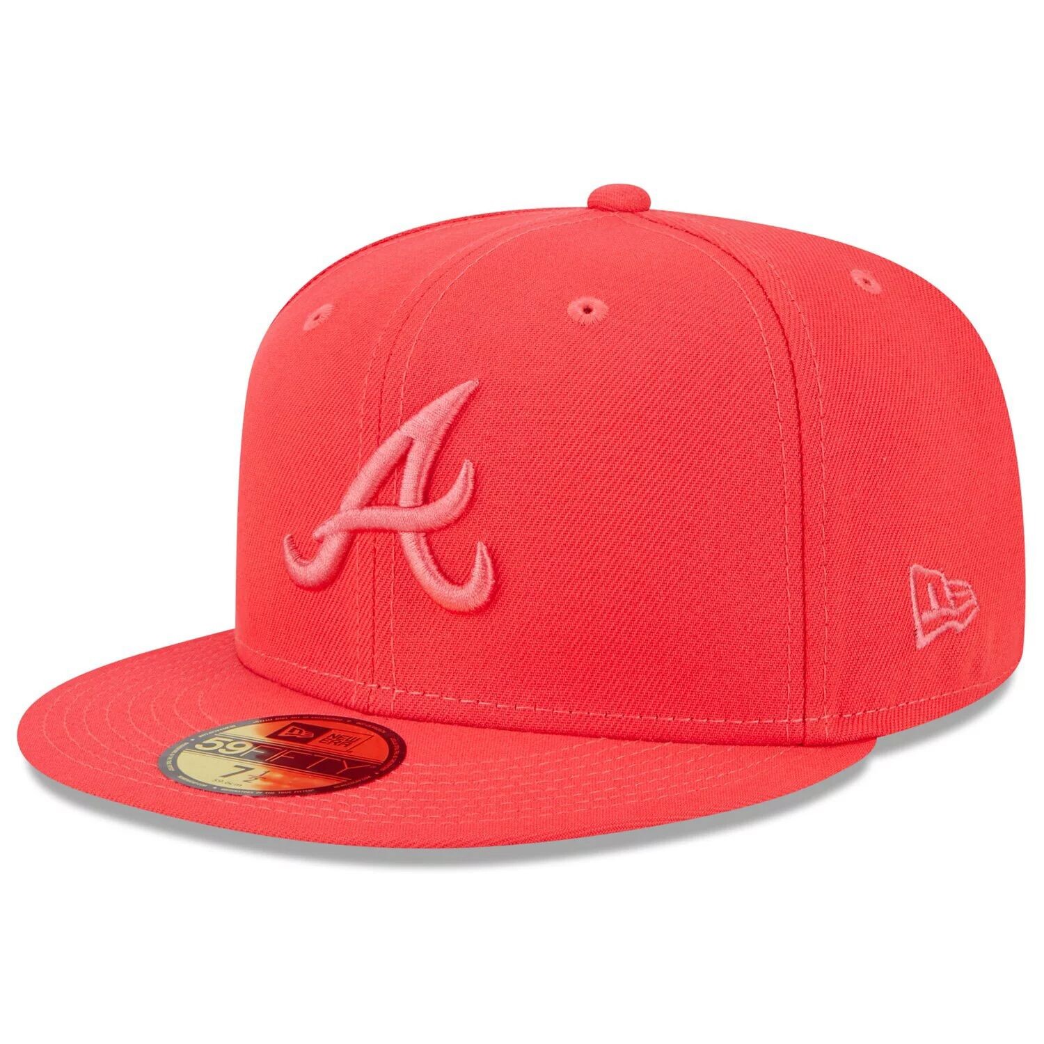 

Мужская облегающая шляпа New Era Red Atlanta Braves 2023 Spring Color Basic 59FIFTY