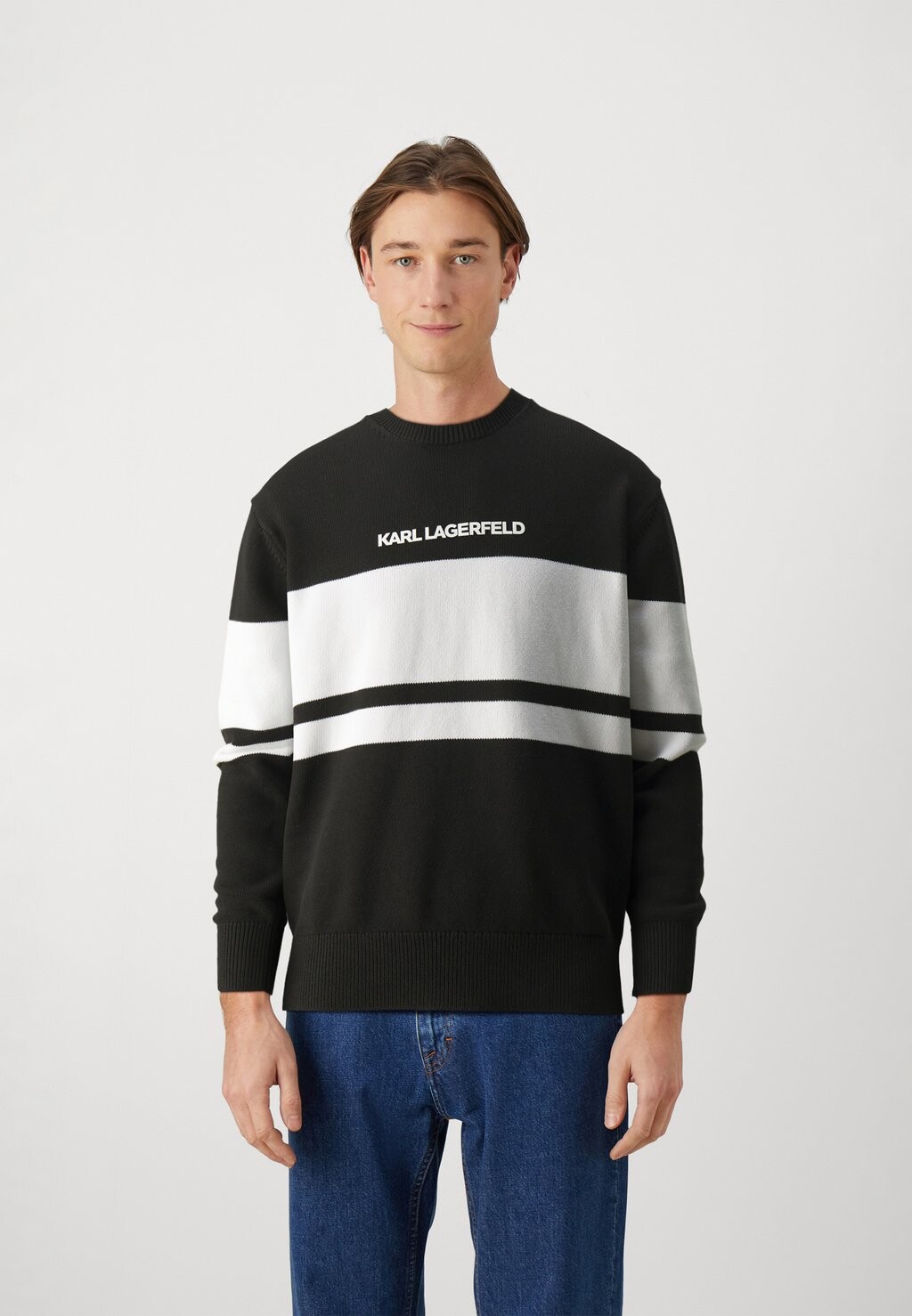 

Вязаный свитер CREWNECK KARL LAGERFELD, цвет black