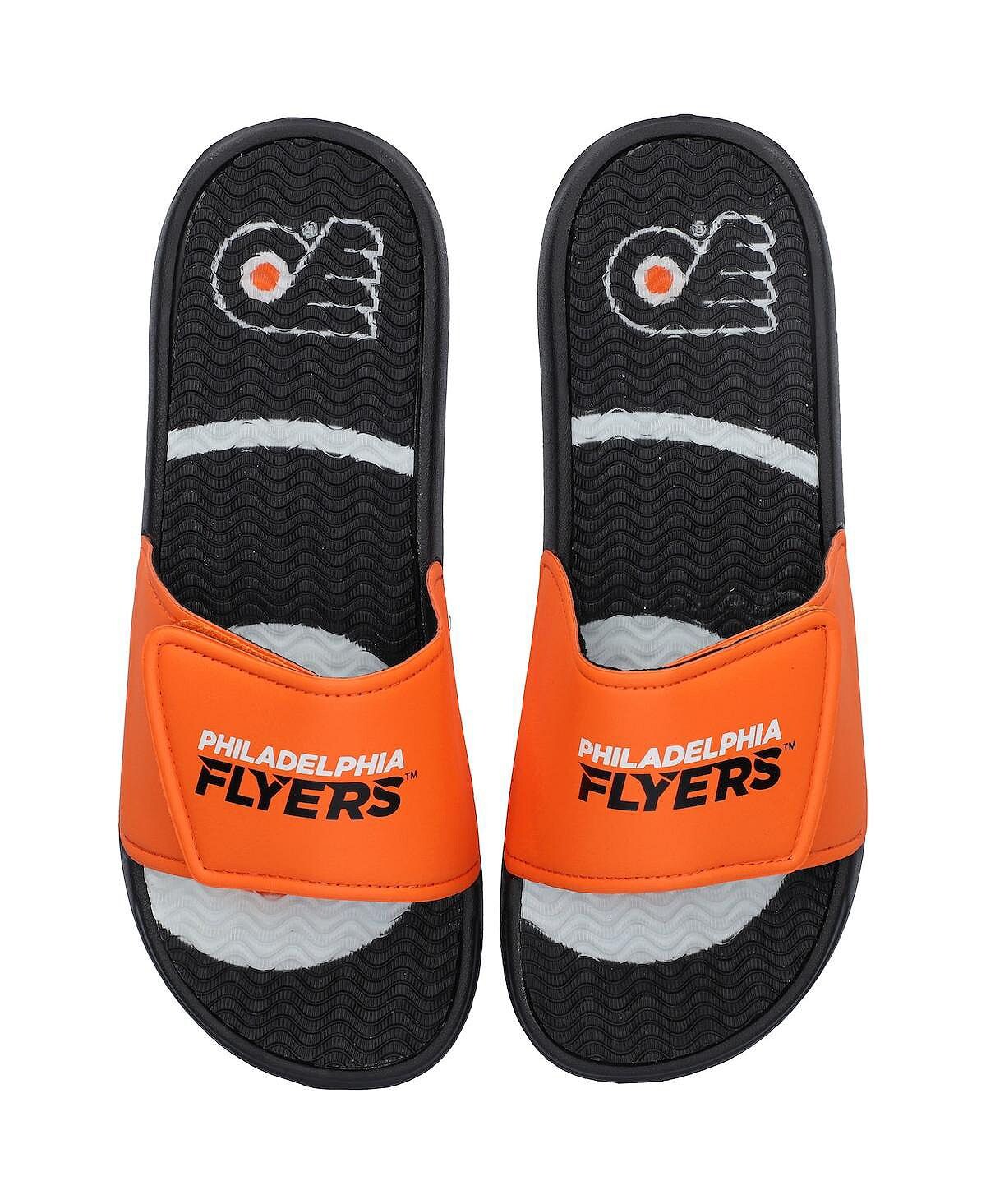 

Мужские черные сандалии с гелевыми шлепанцами Philadelphia Flyers Wordmark FOCO