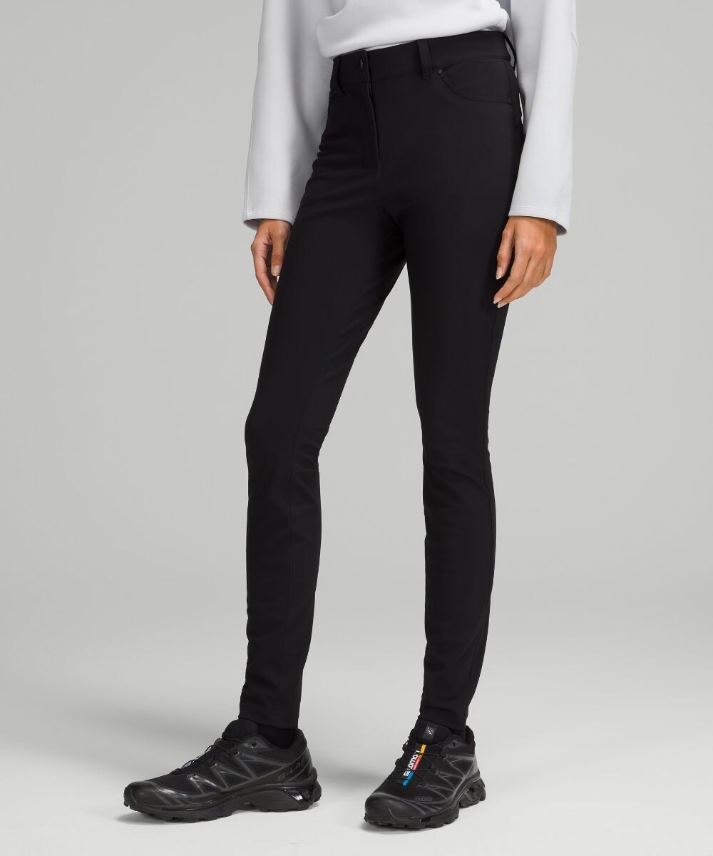

Брюки City Sleek Slim-Fit с 5 карманами и высокой посадкой Lululemon, черный