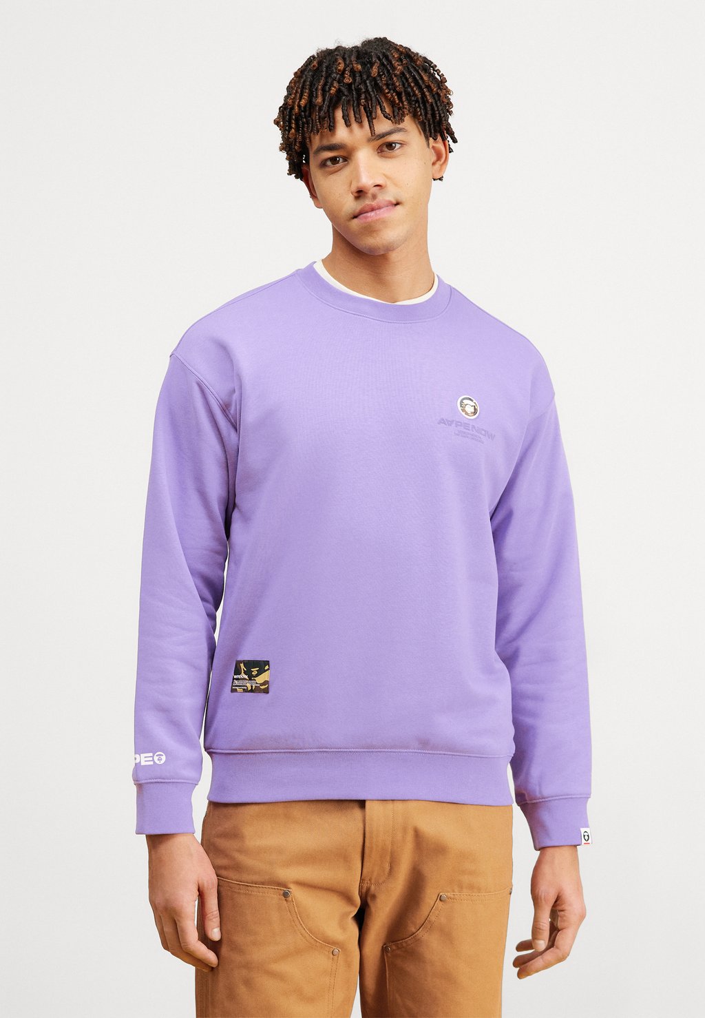 

Толстовка Now Crew Neck AAPE By A Bathing Ape, цвет light purple