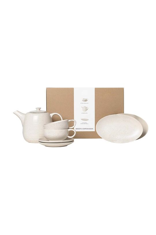 Чайный сервиз на двоих Nordic Vanilla Tea For Two Broste Copenhagen, белый чайный набор на 2 персоны фанни stechcol