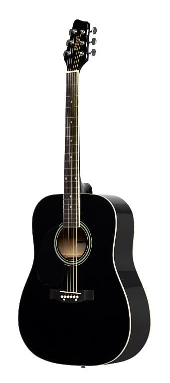 Акустическая гитара STAGG Black dreadnought acoustic guitar with basswood top left-handed model кабель сетевой lyambda lh 03 bk