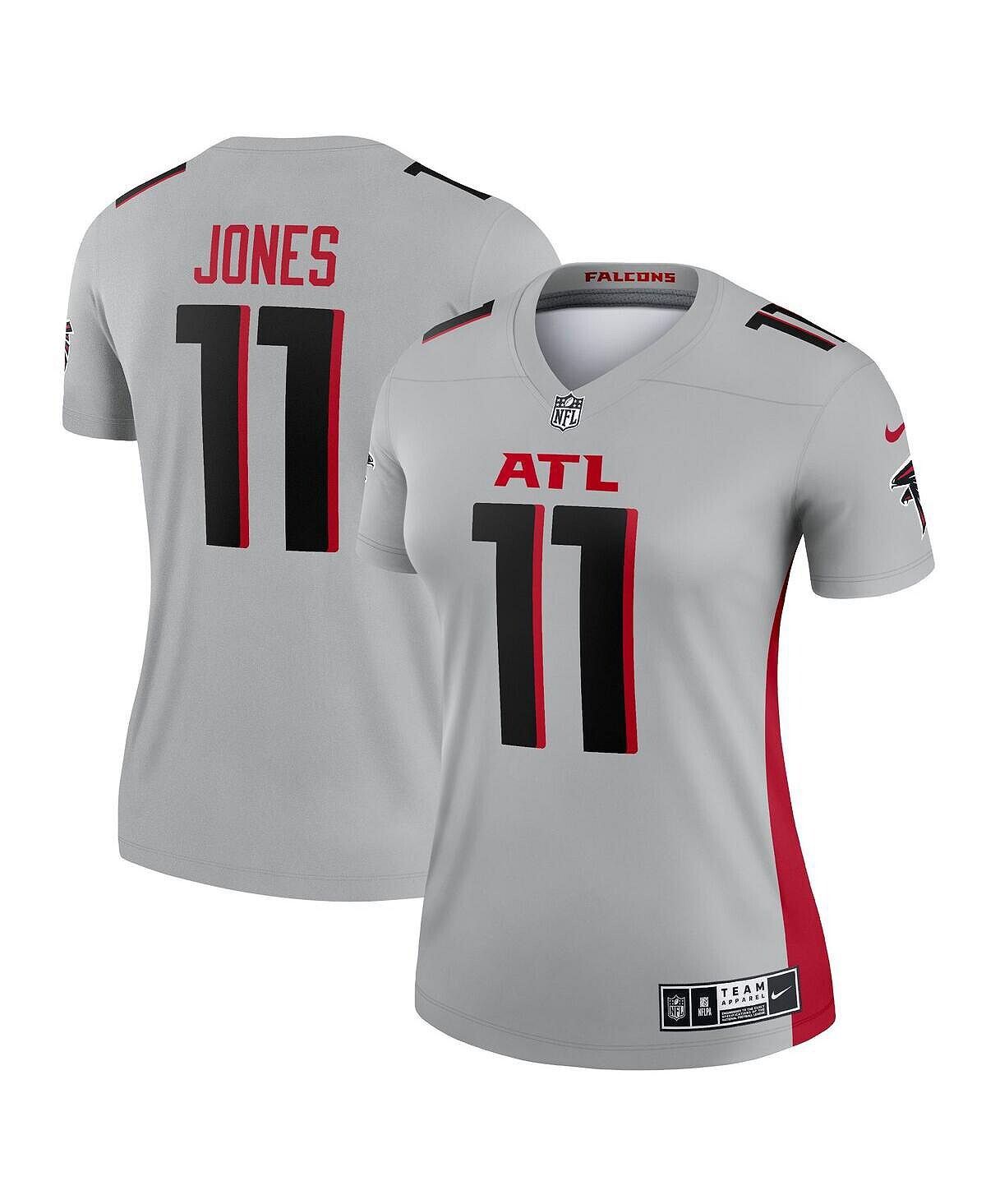 

Женская майка Julio Jones Silver Atlanta Falcons Inverted Legend Nike, серый