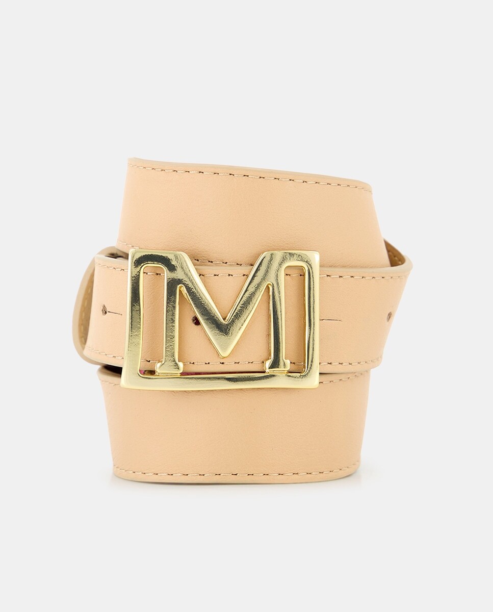 

Регулируемый женский ремень с золотой пряжкой с логотипом. Marciano by Guess, кэмел