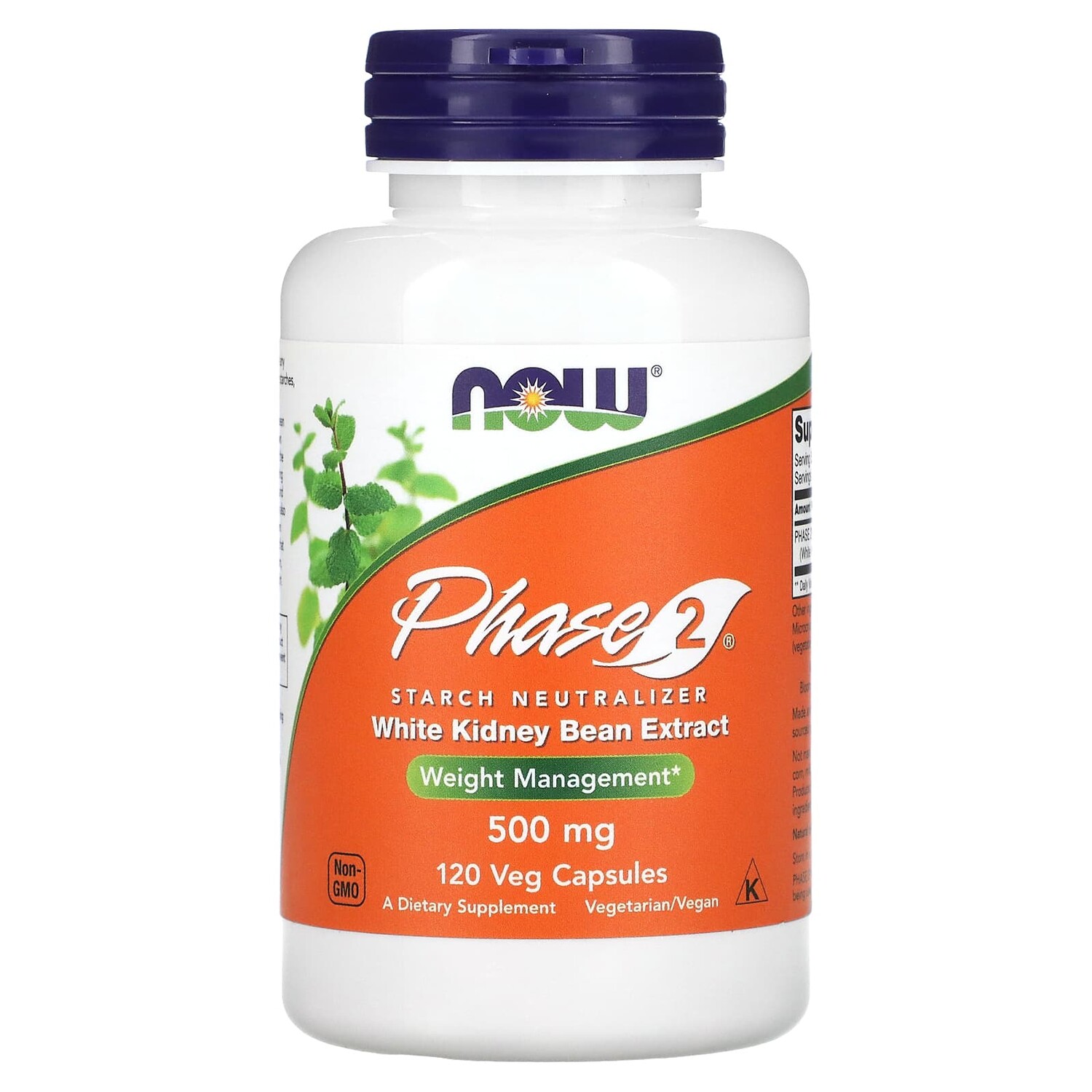 

Phase 2, нейтрализатор крахмала, 500 мг, 120 растительных капсул, NOW Foods