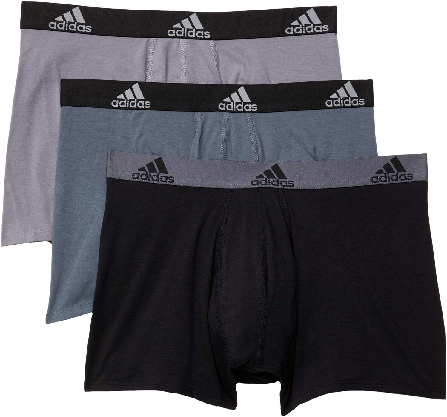 

Трусы-боксеры из эластичного хлопка (3 шт.) adidas, цвет Grey/Onix/Black