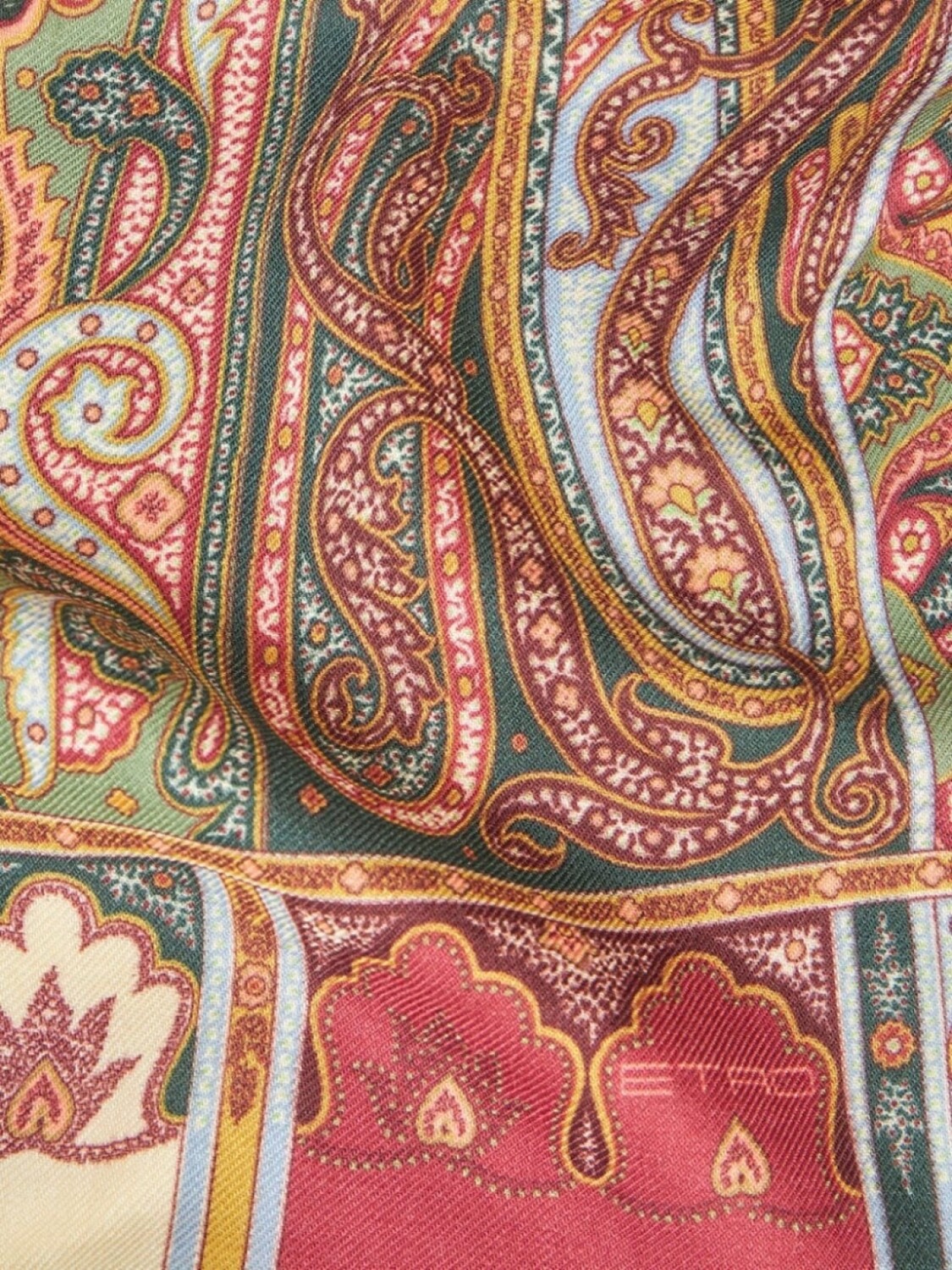 

ETRO шарф из смеси шерсти и шелка с узором пейсли, коричневый