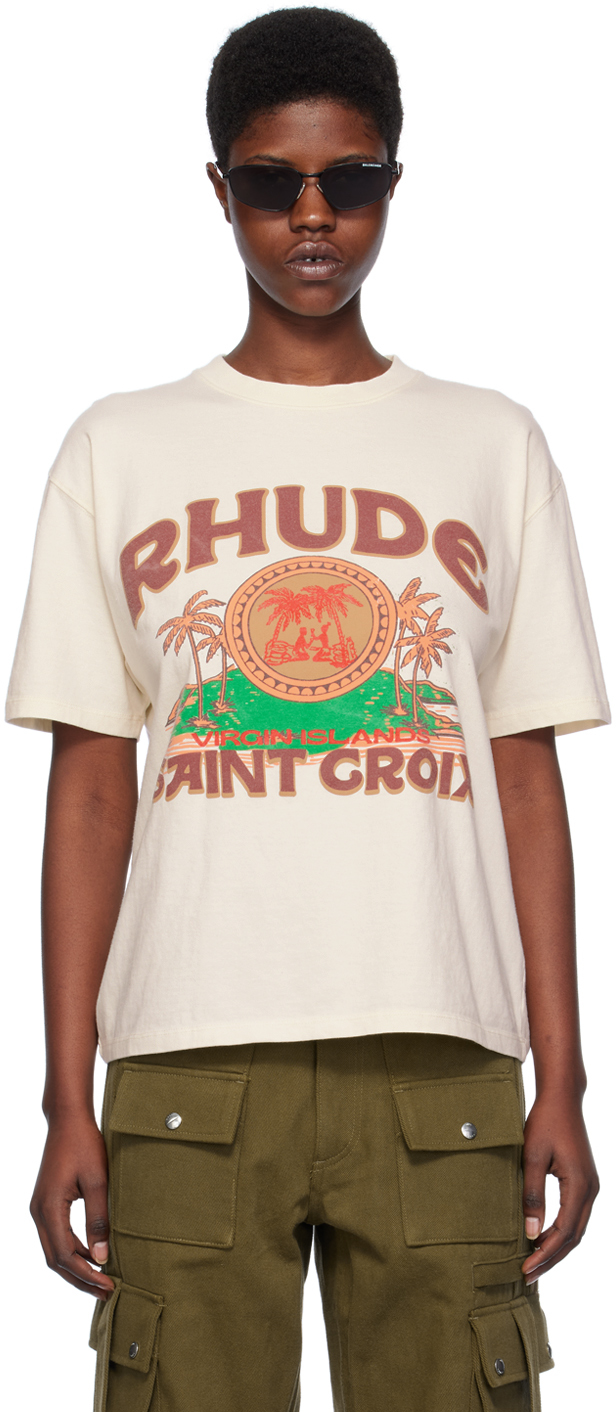 Кремового цвета футболка Saint Croix Rhude