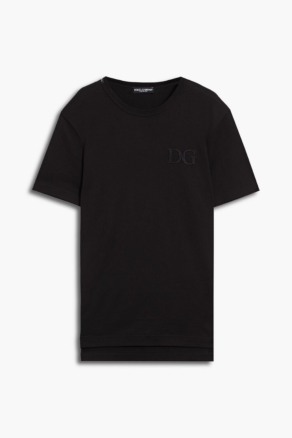

Футболка из хлопкового джерси с вышитым логотипом DOLCE & GABBANA, черный