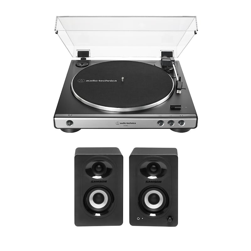 

Проигрыватель Audio-Technica Audio-Technica AT-LP60X-GM Turntable (Gunmetal) with Bluetooth Monitors - Pair