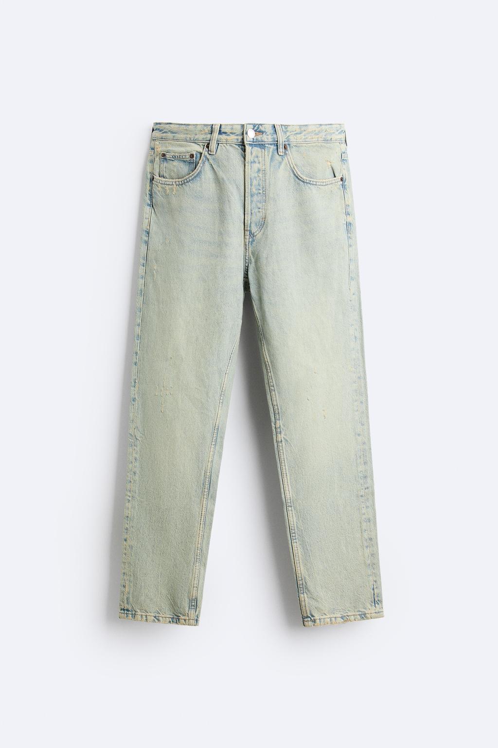 Узкие джинсы укороченного кроя ZARA, цвет морской волны джинсы узкие 78 застежка на молнию на щиколотке 38 fr 44 rus розовый