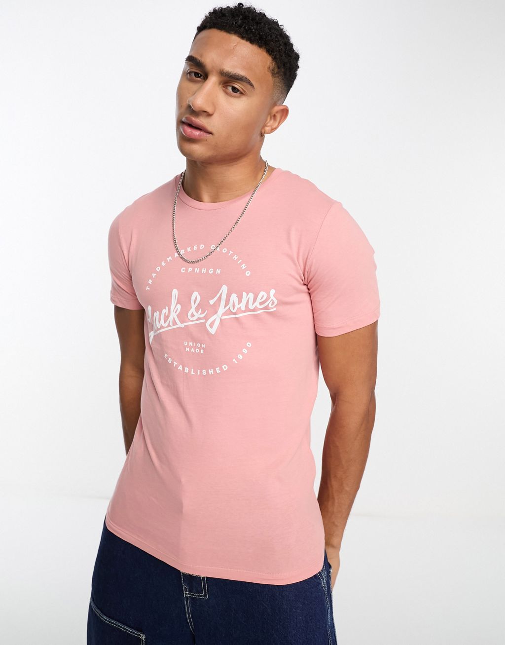 

Розовая футболка с логотипом Jack & Jones