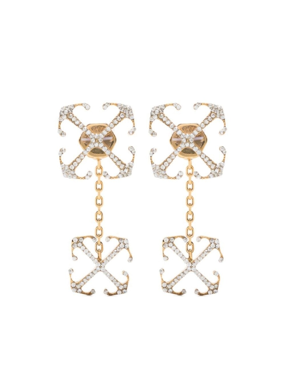 

Серьги Double Arrow с кристаллами Off-White, золотой