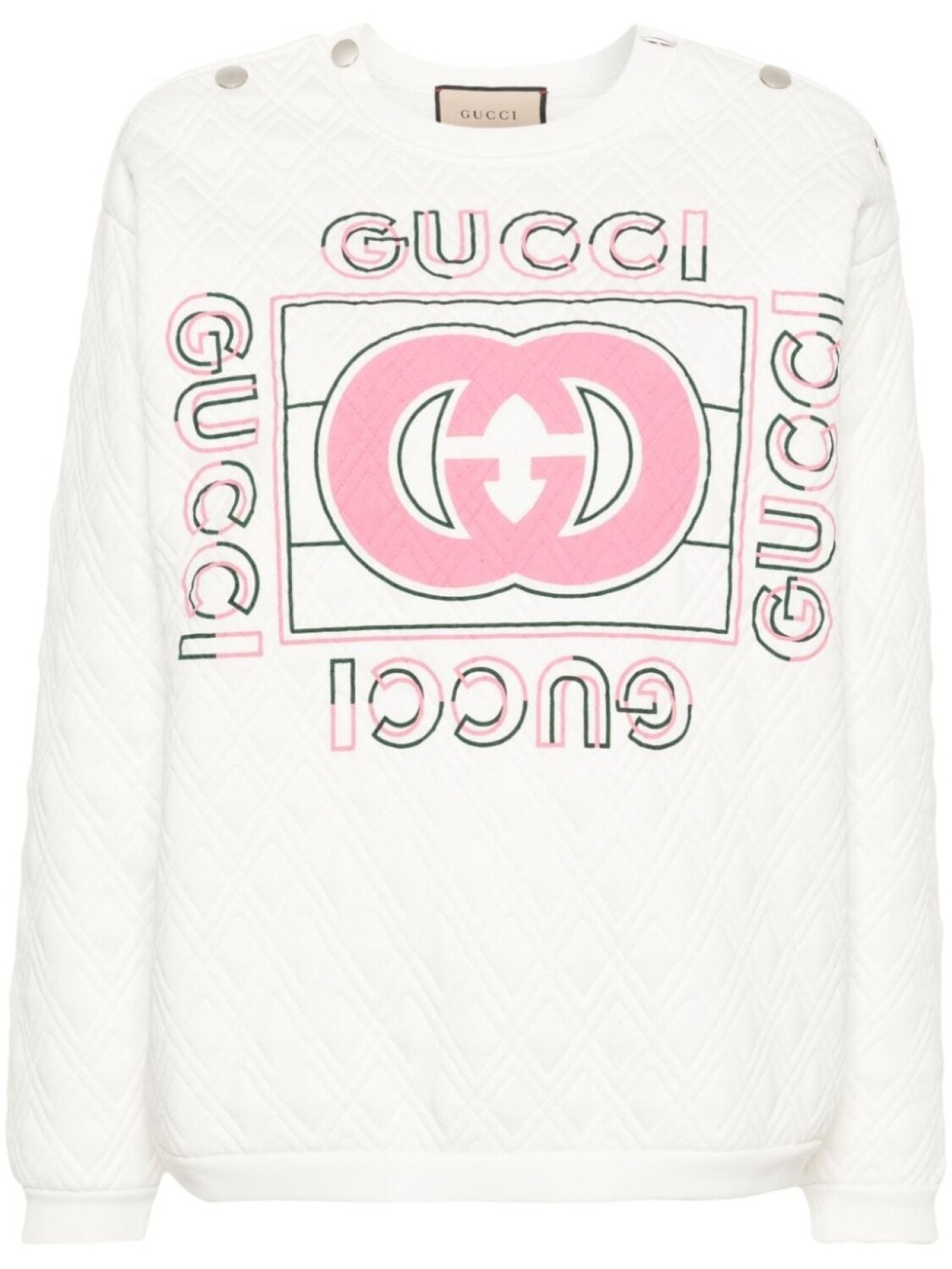

Gucci стеганая толстовка с логотипом, белый