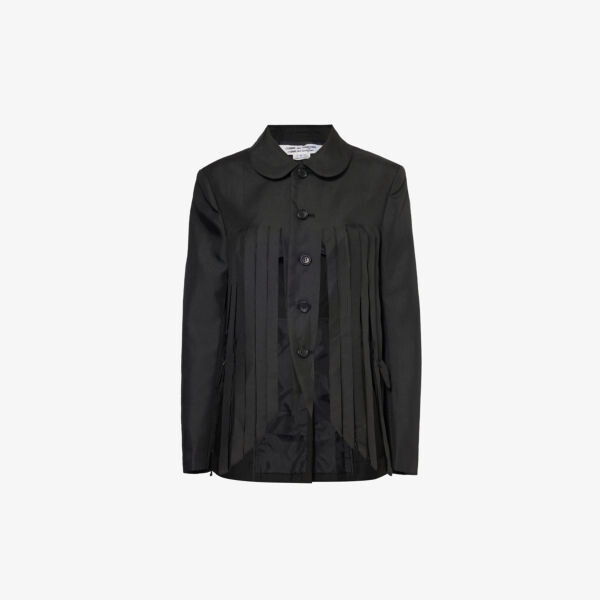 

Однобортный жакет из парусины с кисточками Comme des Garçons, черный